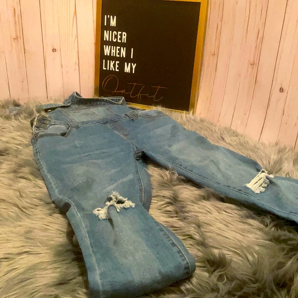 Blue Jean Overalls Skinny Fit
